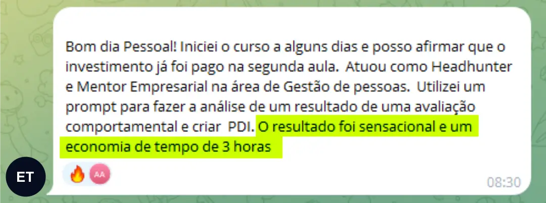 Feedback de aluno GCIA