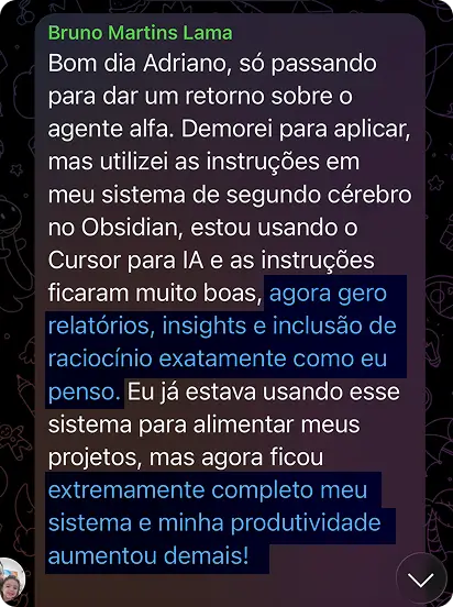 Feedback de aluno — Bruno Martins Lama